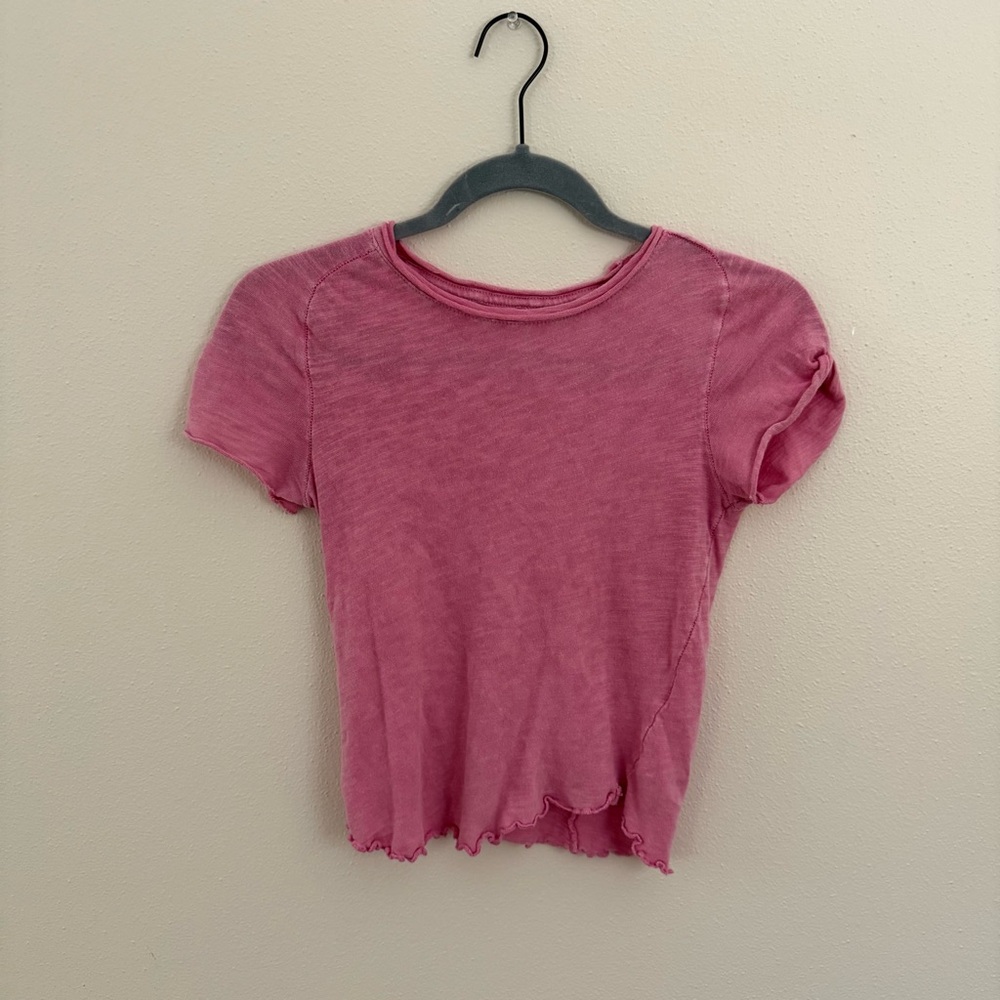 Free People Pink Short Sleeve Tee Top Size XS